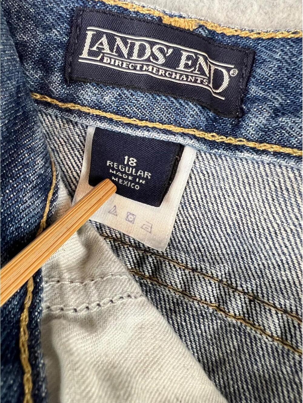 Lands End Denim Jeans Womens Size 18 Straight LegsMedium Wash Cotton - Picture 5 of 10